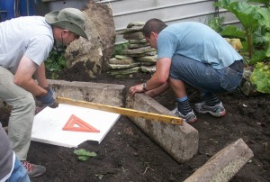 Gary and Brendon Judging Firepit Angles