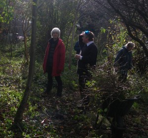 Harriet, Mark and Ruth working the brambles